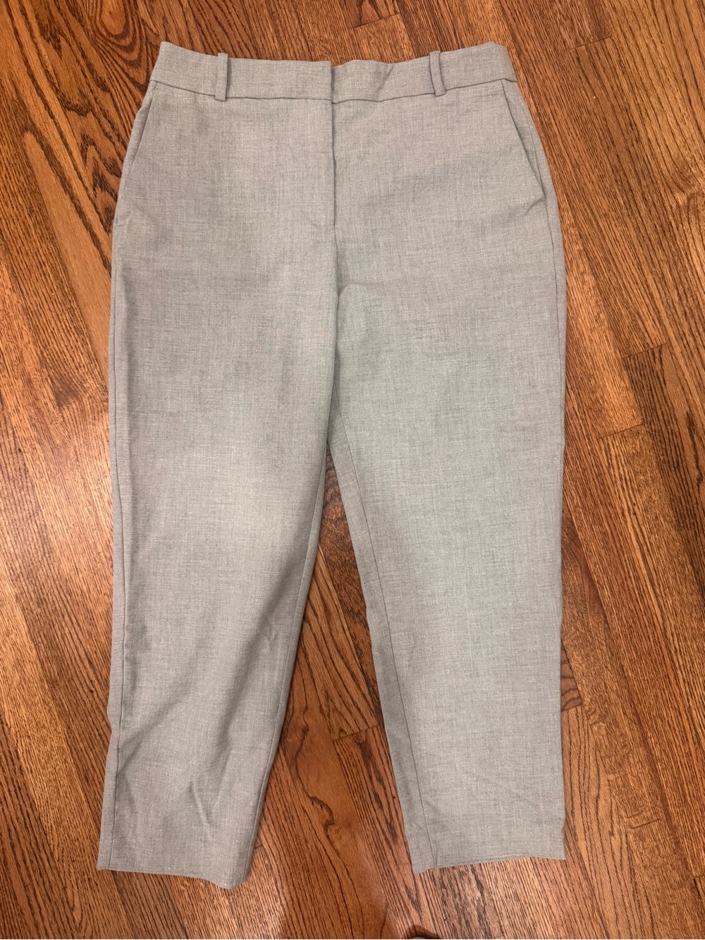 Zara Straight Leg Pants in Light Gray